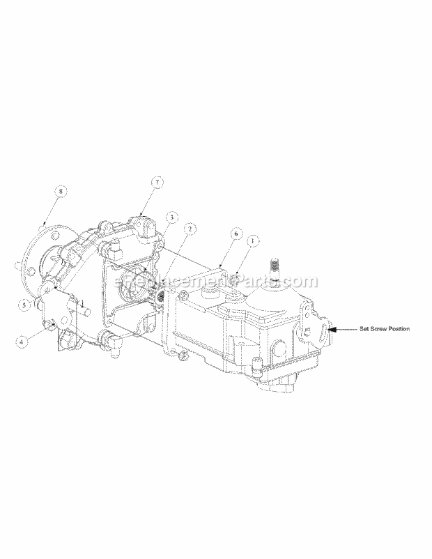 Assembly Pump Left Hand Diagram and Parts List for M48-KHS 53AB5B5M750 Cub Cadet Sprayer